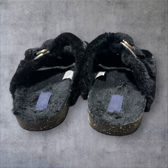 Rachel by Rachel Roy Women’s Black Faux Fur Slide Sandals Size 8 - Picture 4 of 7